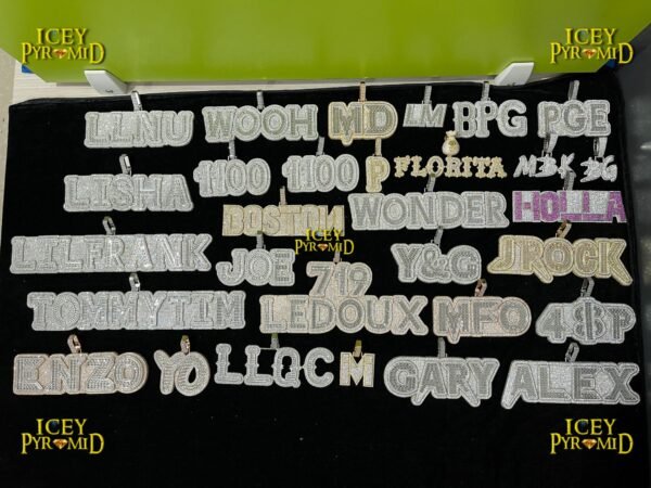 Rich Baguette n Diamond Iced Out Personalized Custom Name Necklace Pendant