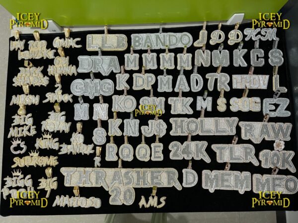 Rich Baguette n Diamond Iced Out Personalized Custom Name Necklace Pendant