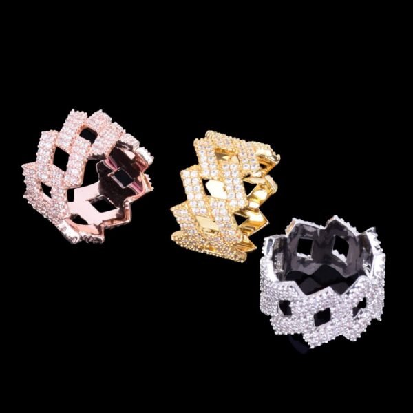 Crown Miami Cuban Link Iced Out Diamond Ring