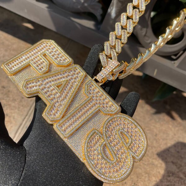 Baguette Edition Iced Out Personalized Custom Name Necklace Pendant