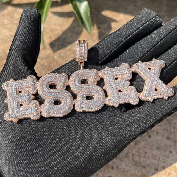 Sharp Attention Iced Out Personalized Custom Name Necklace Pendant