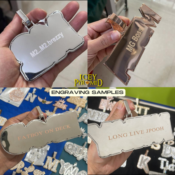 Rich Baguette n Diamond Iced Out Personalized Custom Name Necklace Pendant