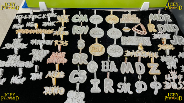 Rich Baguette n Diamond Iced Out Personalized Custom Name Necklace Pendant