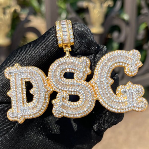 Sharp Attention Iced Out Personalized Custom Name Necklace Pendant