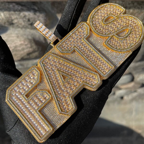 Baguette Edition Iced Out Personalized Custom Name Necklace Pendant